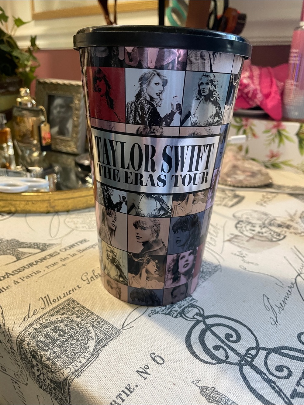 Taylor Swift Pink and Black Eras Tour Collage Cup
